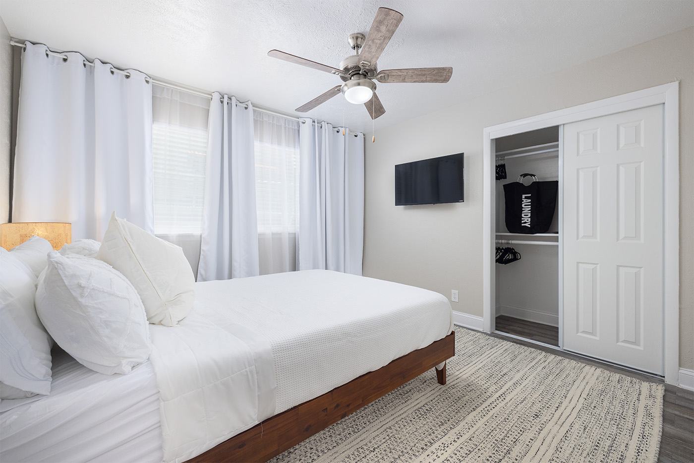 Cedar Springs bedroom B with warm evening ambiance