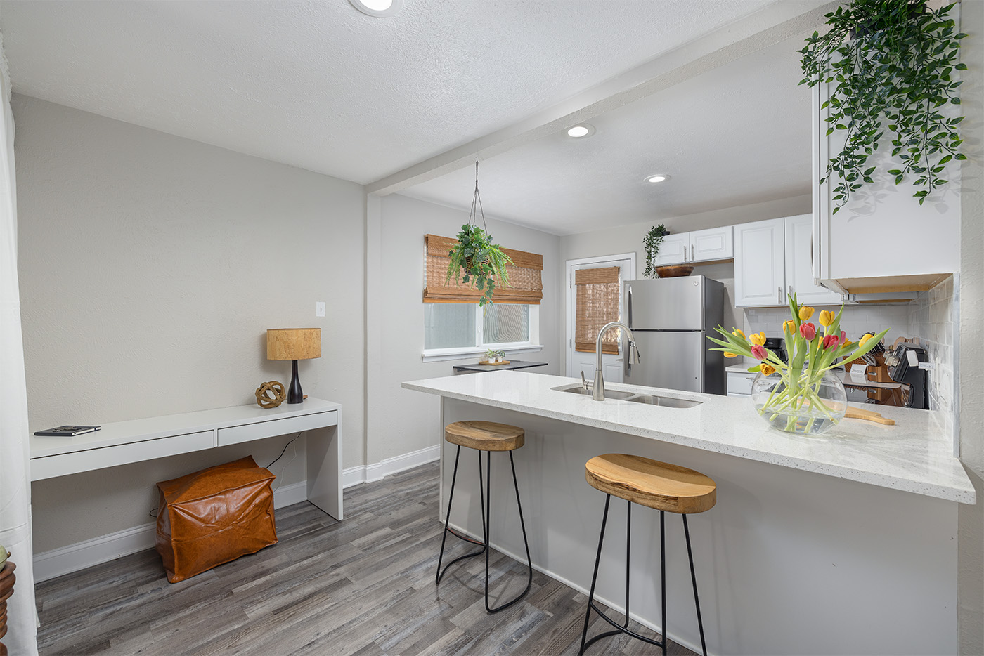 Cedar Springs kitchen detail with warm-toned cabinetry