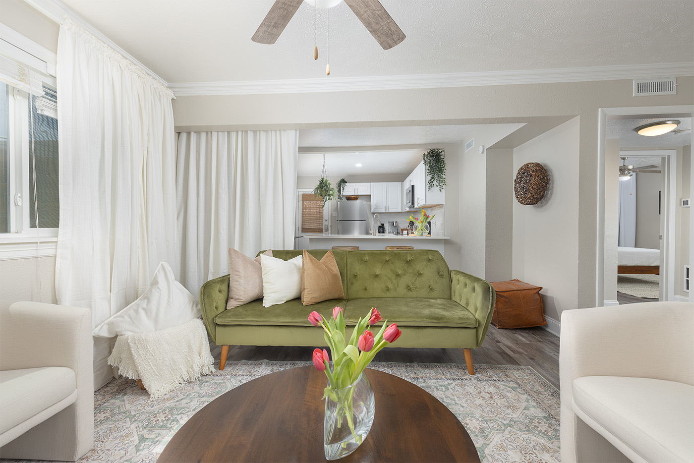 Cedar Springs living room alternate view showing spatial depth